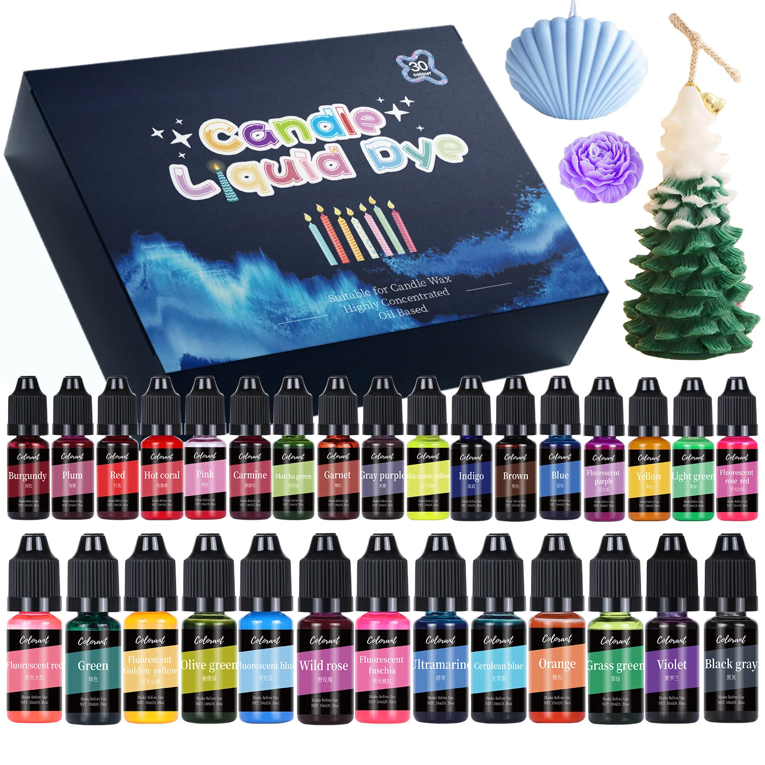 30/24/18color Liquid Candle Dye Colorant DIY Soy Wax Beeswax