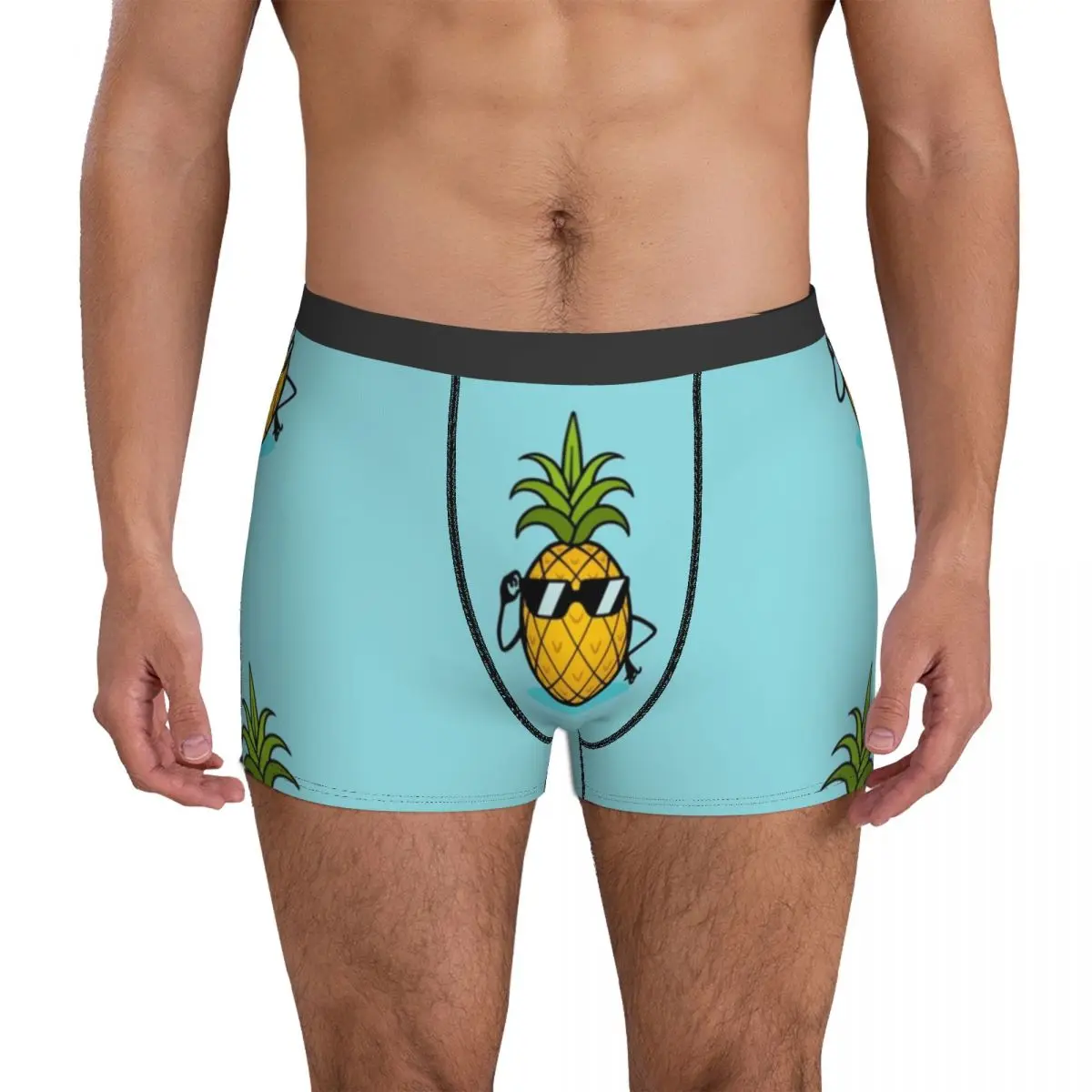 Ananas Pineapple Sunglasses Underwear Fruit Sexy Panties Customs Boxer Brief 3D Pouch Man Large Size Boxershorts