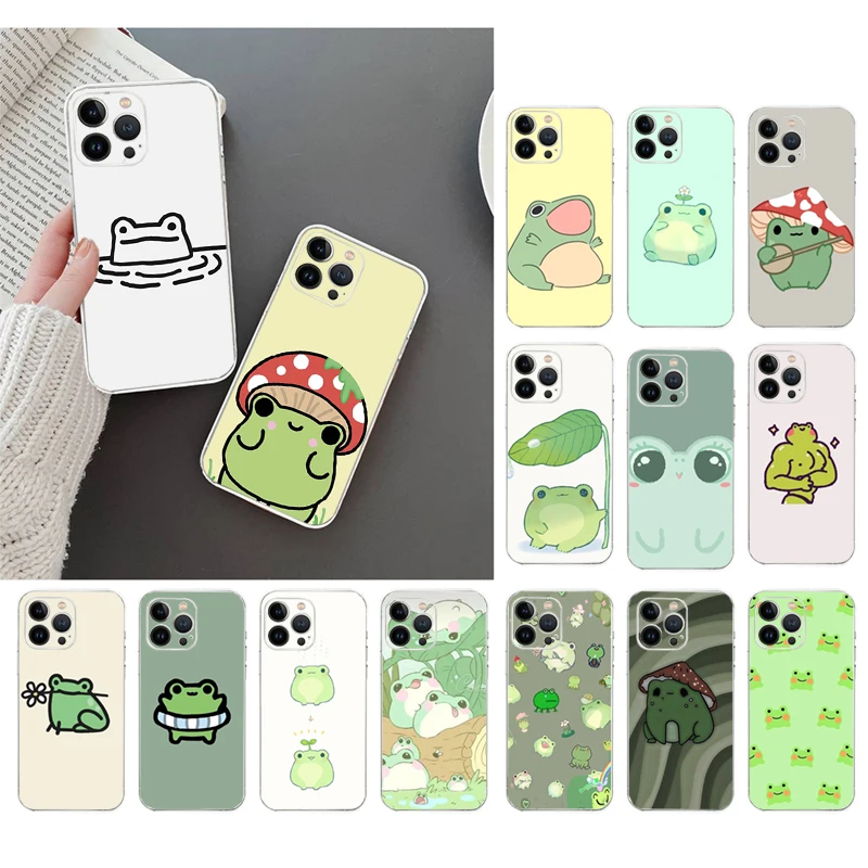 

Phone Case For iphone 14 Pro Max 13 12 11 Pro Max XS XR X 12mini 7 8 Plus SE Cartoon Frog Case Funda