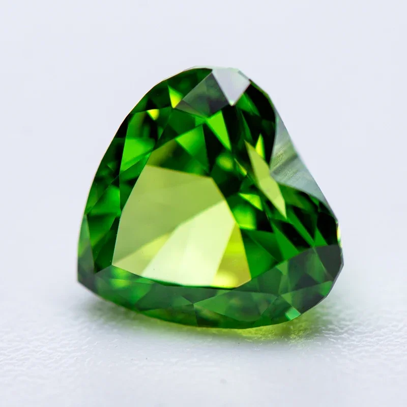 Кубический цирконий измельченный льд необычный зеленый цвет подвески в форме