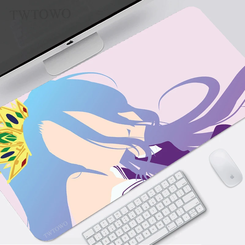 

Игровой коврик для мыши No Game No Life XL, большой коврик для мыши HD под заказ, настольные противоскользящие, для офиса, настольного ПК