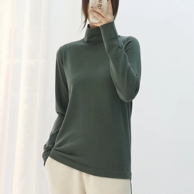 Свитер с высоким воротником кашемировый Модный пуловер женская одежда бежевый