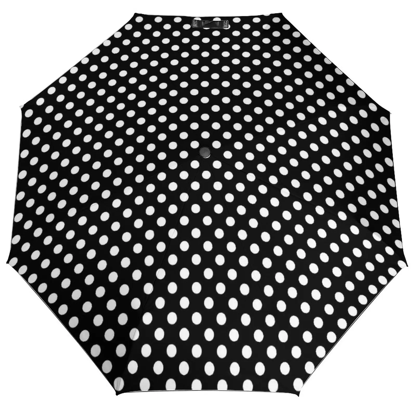 

White Polka Dot 3 Fold Umbrella Outdoor Unique Umbrellas Windshield Lightweight Auto Umbrella