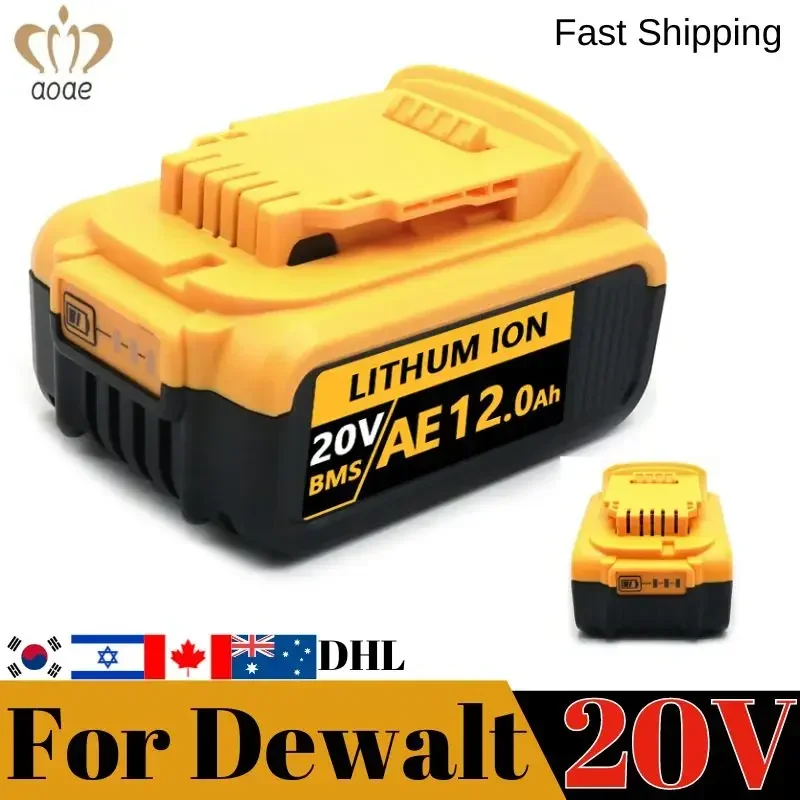 Фото Аккумулятор DCB200 20 в 12000 мАч, совместимый с электроинструментами dewalt 18 в, перезаряжаемые литиевые батареи для электрических инструментов №1