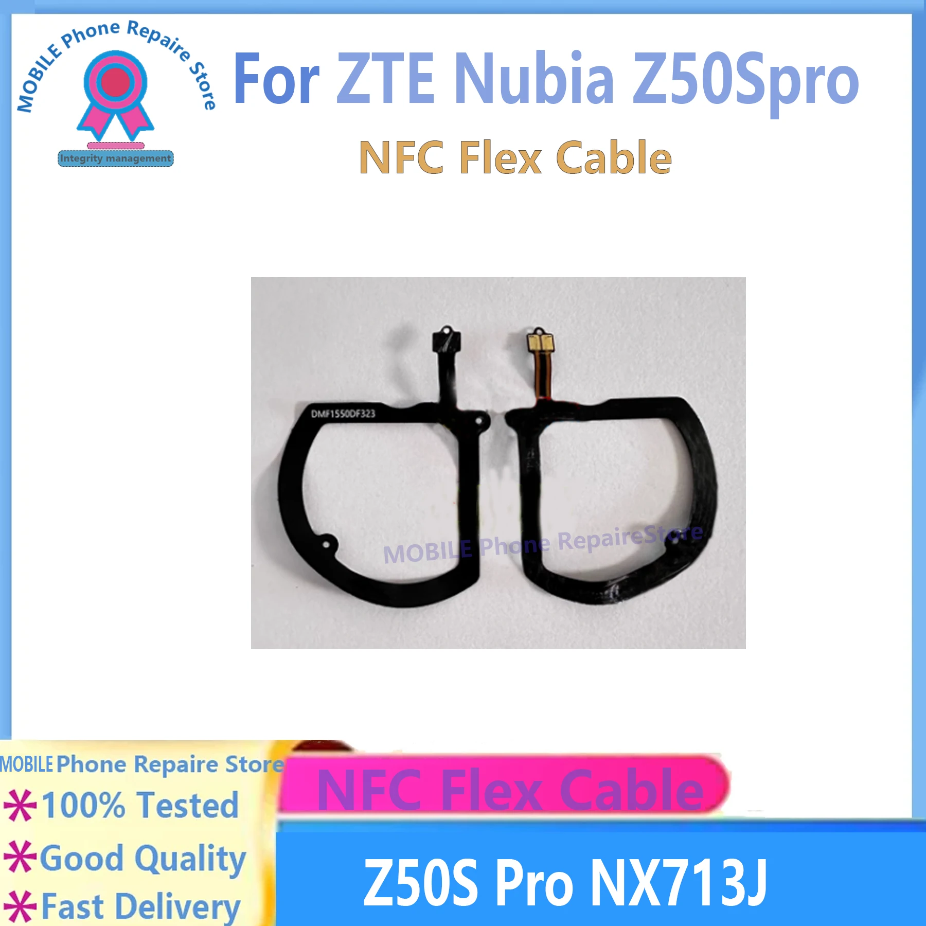 Фото Для ZTE Nubia Z50S Pro NX713J оригинальный NFC порт зарядки док-станция зарядное устройство гибкий кабель запасная часть материнская плата гибкий кабель дисплей №1