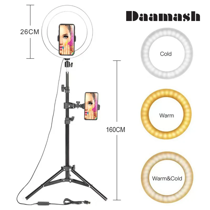 

10'' Ring Light with Extendable Tripod Stand, LED Circle Light Ring for Live Stream/Makeup/YouTube Video/TikTok