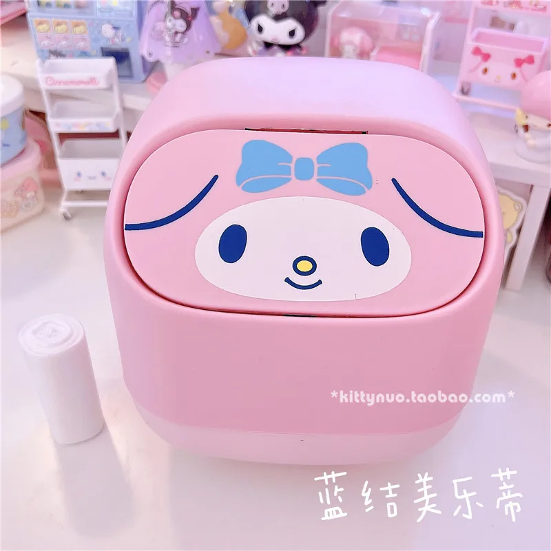 Милая Крышка для мусорного ведра My Melody Littletwinstars Kuromi Kawaii настольная корзина мусора