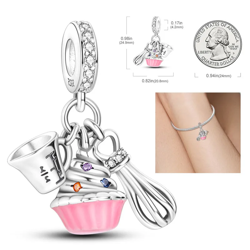 Бусины-шармы из серебра 925 пробы