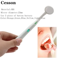 1pc dental mouth mirror with led light checking instrument oral care clean hygiene teeth whitening dentist tool