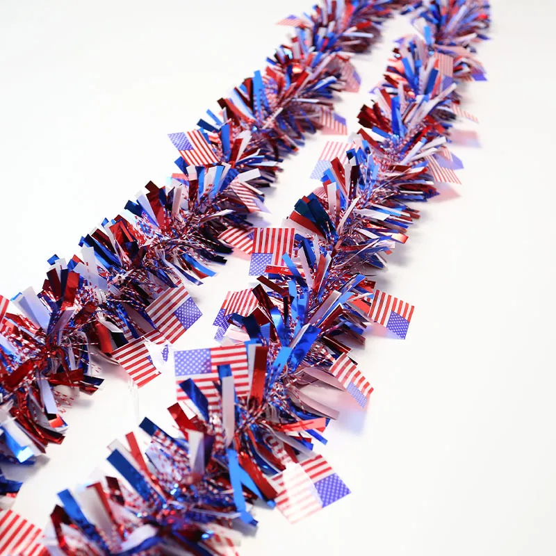 

American Independence Day Decorative 4th of July USA Themed Paper Star Streamers Garland String Chain Hanging Decorations Banner