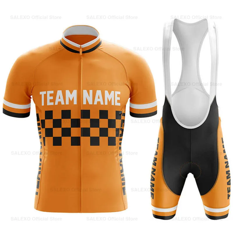 

Men Short Sleeve Custom Team Name Cycling Sets Summer Breathable Cycling Clothing Ropa Ciclismo Hombre Triathlon Bike Uniform