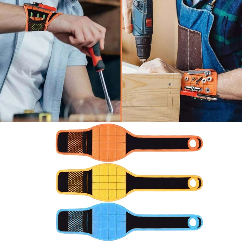 

Magnetic Wristband Portable Tool Bag Magnet Electrician Wrist Tool Belt Screws Nails Drill Bits Holder Repair Tool Belt