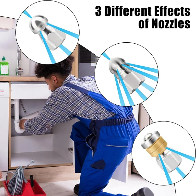 Канализационная Форсунка для мойки высокого давления комплект насадок очистки