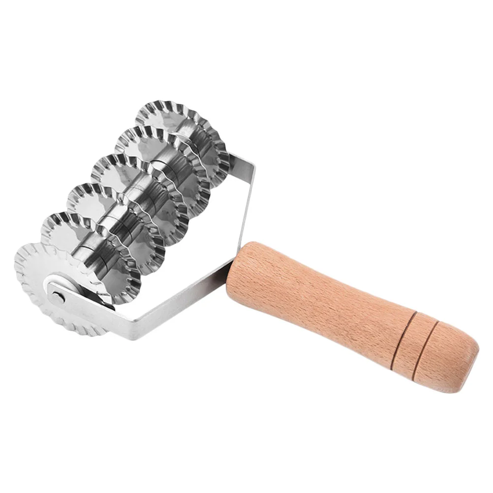 

Stainless Steel Noodle Sausage Italian Lattice Roller Noodle Cutting Device Wood Kitchen Supplies Home Supply