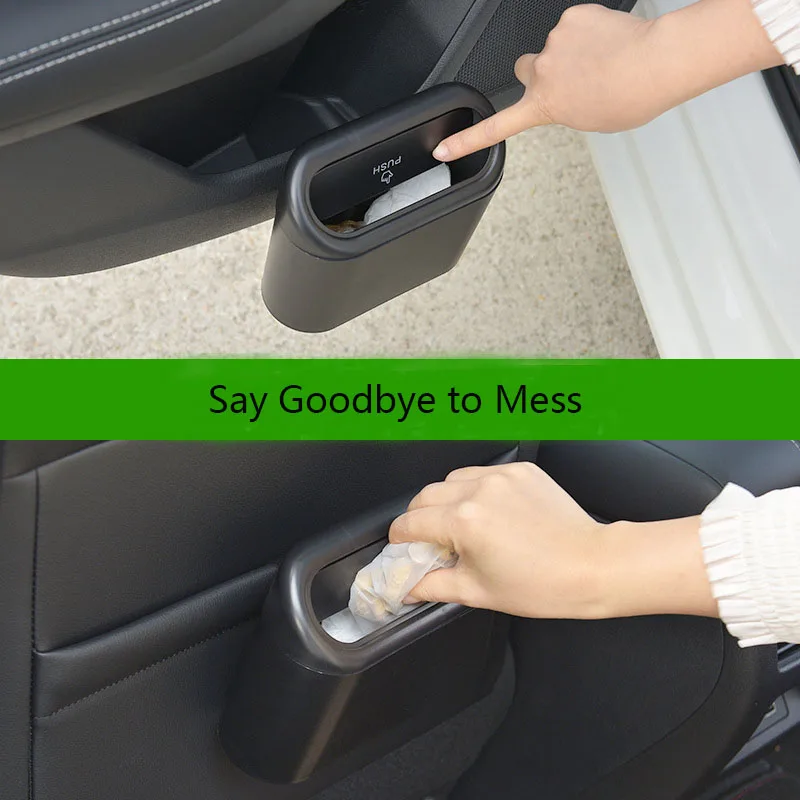 

Portable Hanging Mini Car Trash Can,Wastebasket Trash Can with Lid, for Car Office Home,Auto Storage Bin Accessories