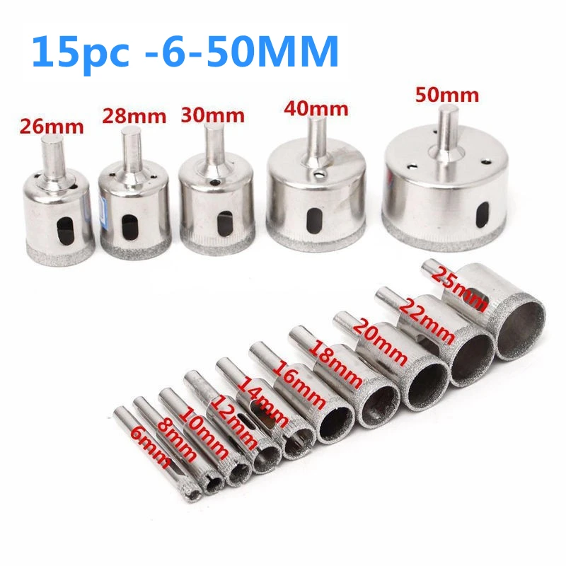 

Сверла для плитки CVWZBF, алмазное покрытие, 10/15 шт