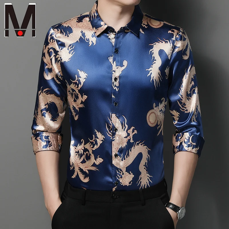 

MC Fast Shipping New Men's Printed Long Sleeve Shirts Casual Long Sleeve Tops
