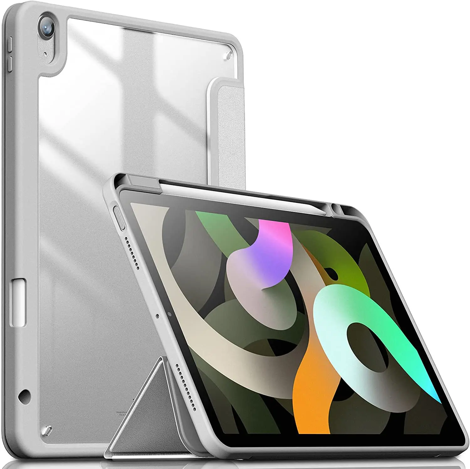

Гибридный Тонкий чехол для iPad Air 5, iPad Air 4 поколения 10,9, ударопрочный чехол с держателем для ручки, прозрачная задняя крышка
