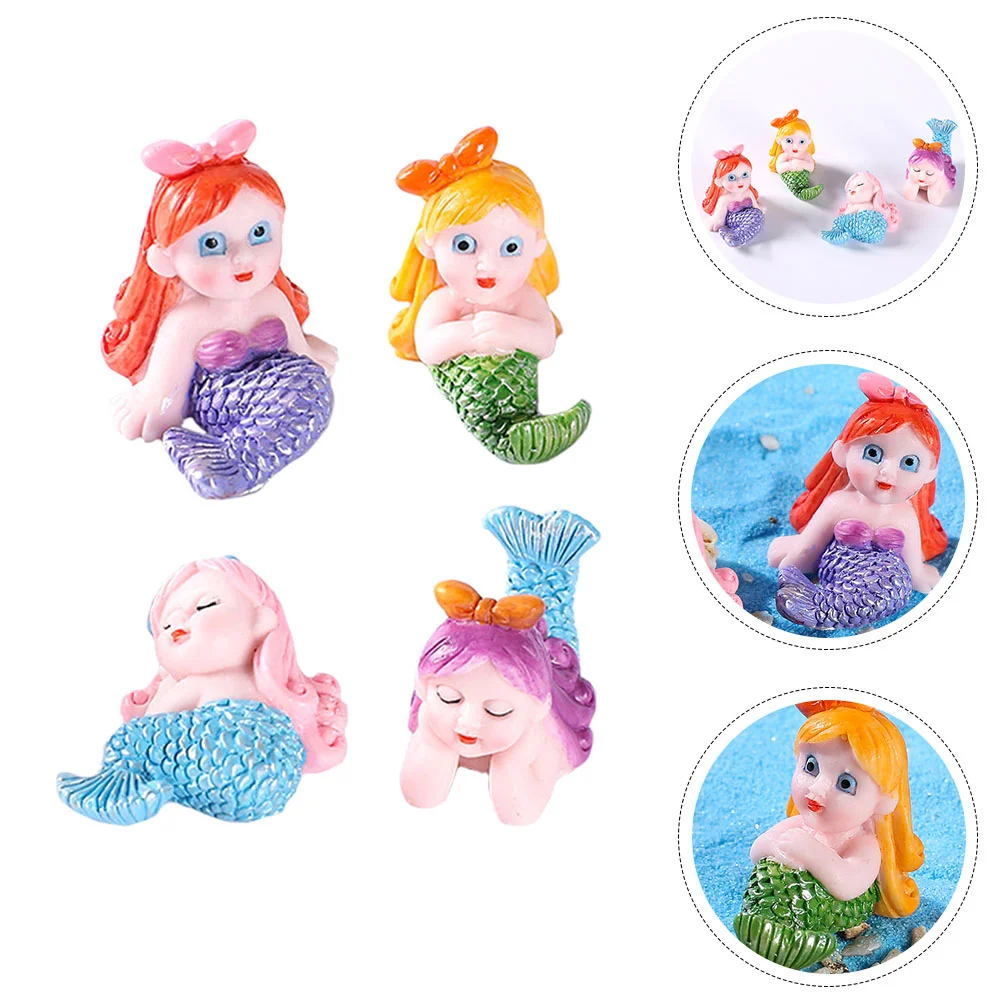 

Mermaid Ornament Mini Figurine Aquarium Miniatures Nautical Beach Coastal Statuesparty Gift Fish Tank Resin Landscape
