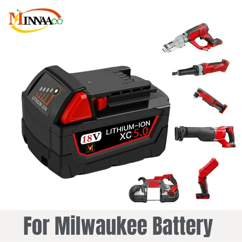 

Сменная литиевая батарея 18 в 1860 Ач для Milwaukee M18 XC, 48-11-1850 48-11-1840 48-11-1820 48-11-, аккумуляторные батареи