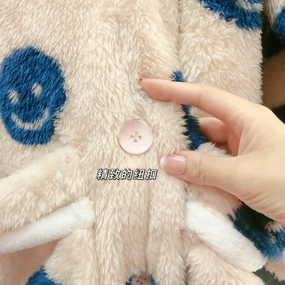 Fleece Women Cute Bathrobe Autumn Winter Ladies Long Sleeve Robe Flannel Thicken Single Breasted Dressing Gown for Female