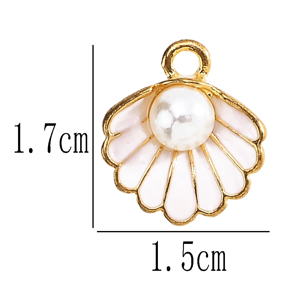 10 шт. подвески из эмалированного сплава с искусственным жемчугом