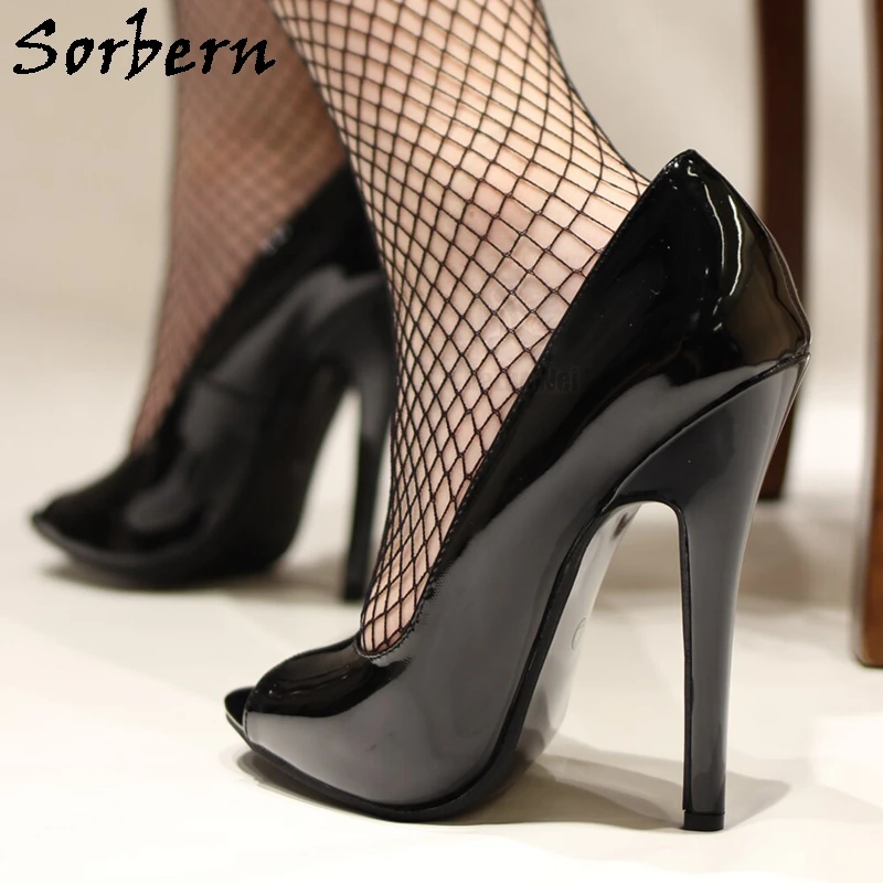 Туфли-лодочки женские на высоком каблуке 13-15 см без застежки с открытым носком |