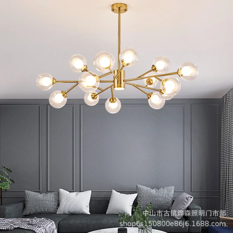 

Хрустальный светильник с круглым светом, железная Скандинавская Алмазная Подвесная лампа для столовой, стеклянный шар, светильник льник