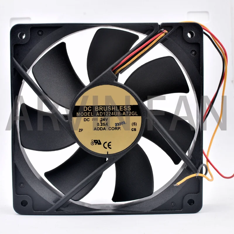 Оригинальный Φ 12 см 120 мм вентилятор 120x120x25 мм DC24V 0.25A 3 провода 3pin для охлаждающего вентилятора инвертора