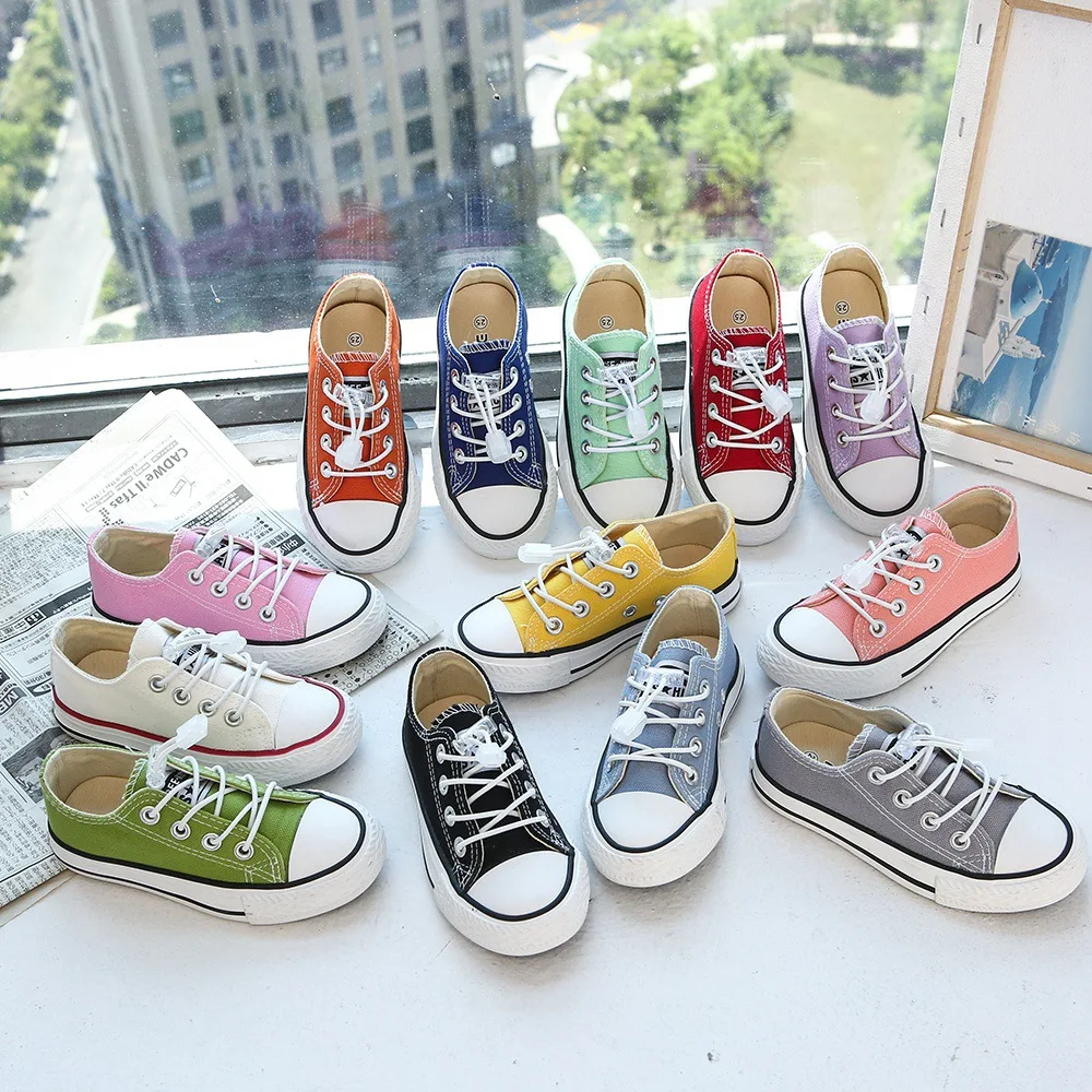 

2023 Высококачественные Детские парусиновые туфли, Нескользящие мягкие резиновые повседневные туфли, женские кроссовки на шнуровке для маленьких мальчиков и девочек