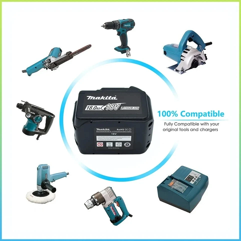 Аккумуляторная батарея Makita 18V 18.0Ah для BL1830 BL1840 BL1850 BL1850B