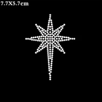 4pclot little star applique patch design hot fix rhinestone transfer motifs iron on crystal transfers design patch for shirt