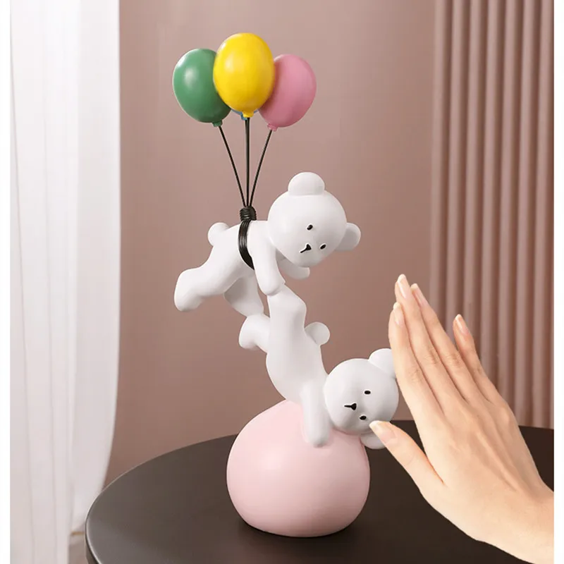 Скандинавский воздушный шар Летающий Медведь Кролик украшения из смолы статуя