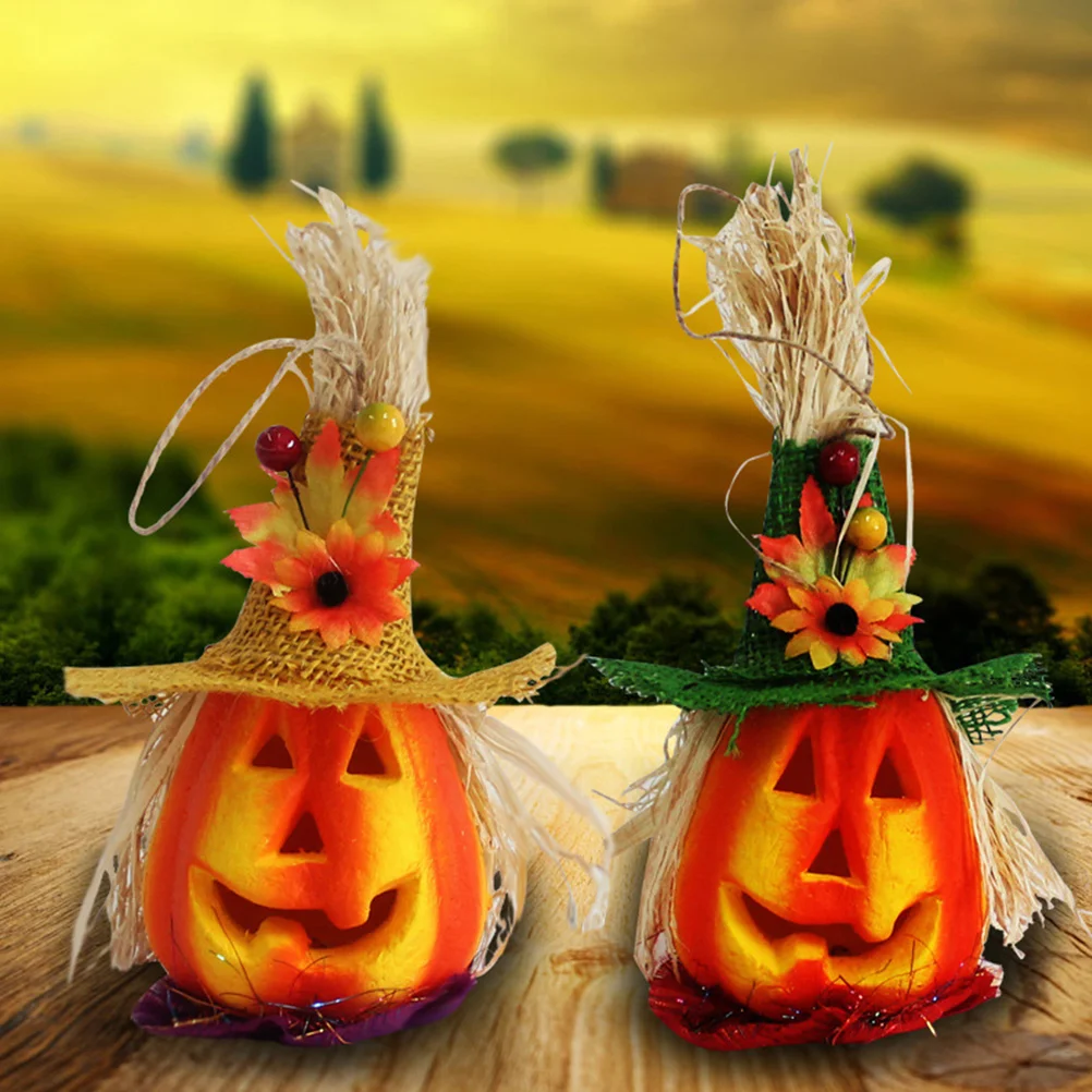 

2pcs Lamps Luminous Hollow Light Pumpkin Lamps for Festival Party Gathering