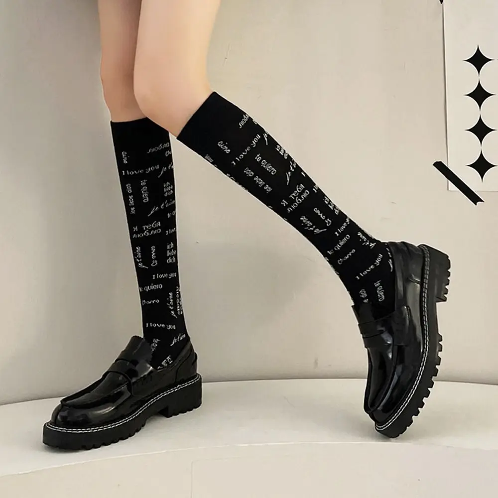 

Fashion Calf Socks For Women Crew Socks Harajuku Lolita Female Hosiery Middle Tube Socks Letter Socks Women Socks