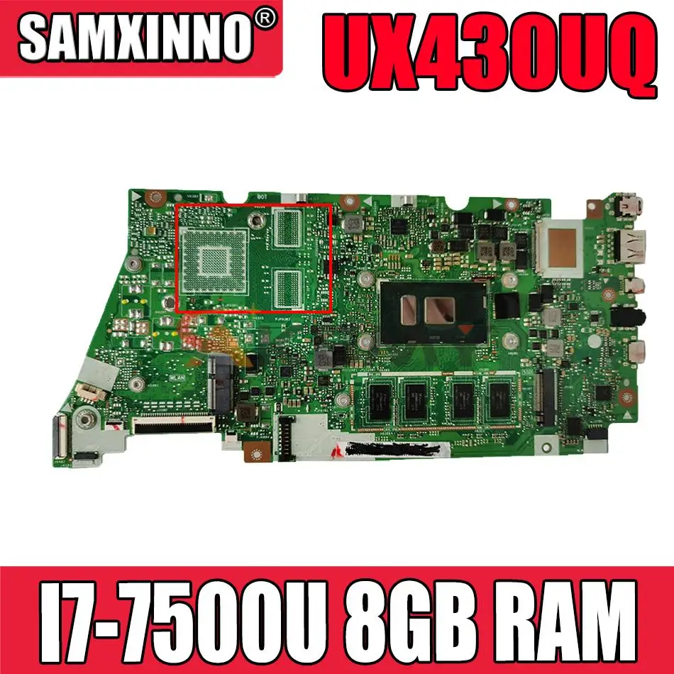 

Материнская плата AKemy UX430UQ для ноутбуков ASUS UX430UV UX430UN UX430UQ UX430UQK Laotop, системная плата I7-7500U 8 ГБ ОЗУ, протестированная полная 100%