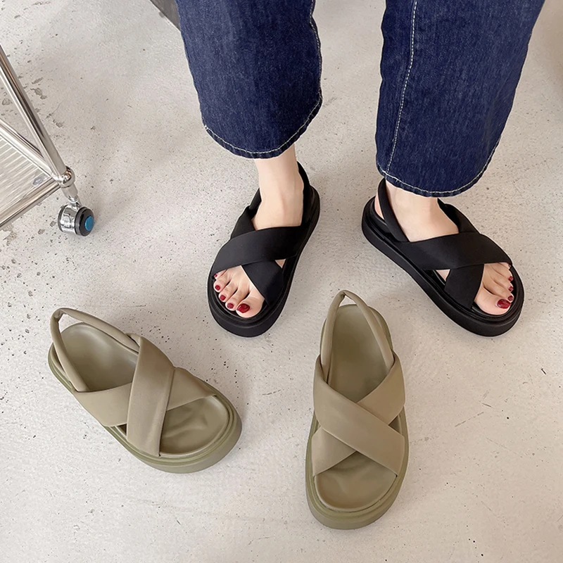 

Summer Flip-Flops Women's 2022 New All-Match Women's Flat Sandals Women's Thick-Soled Casual Fashion Women's Shoes Female Sandal