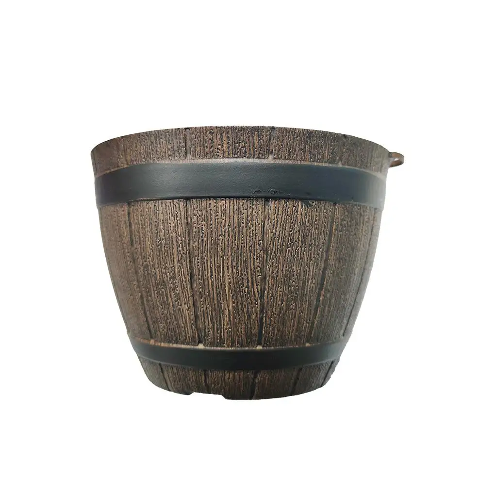 

Imitation Barrel Flowerpot Plant Pot Planting Barrels Backyard Adornment