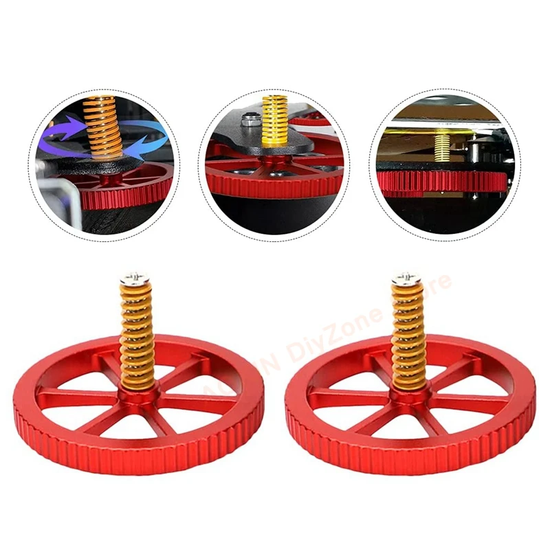 

Набор для выравнивания Heatbed, металлическая ручная Поворотная Выравнивающая гайка, стеклянные кровати Die-пружины для 3D принтера Ender 3 V2/3/3 Pro, ...