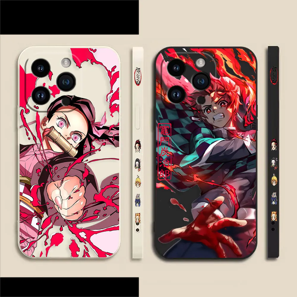 

Anime Kimetsu no Yaiba Demon Slayer Phone Case For iPhone 14 13 12 11 Pro XS Max Mini X XR SE 7 8 6 6S Plus Case Funda Shell