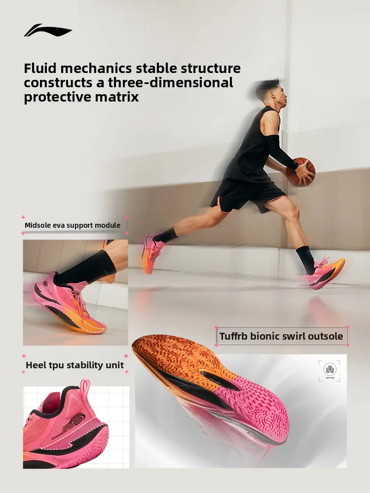 Фото Баскетбольные кроссовки LI NING с низким верхом для мужчин, новый стиль, поддерживающие, устойчивые, дышащие, противоскользящие, износостойкие, с мягкой подкладкой. №4