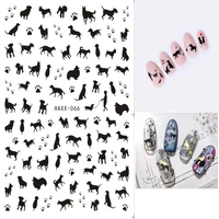 dogs cats nails art manicure back glue decal decorations design nail sticker for nails tips beauty