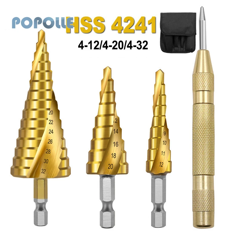 

Спиральное сверло с шестигранным хвостовиком из титанового сплава 4-12 4-20 4-32 + сверло с центральным отверстием высокоскоростное сверло для фрезерования металлических отверстий в стали