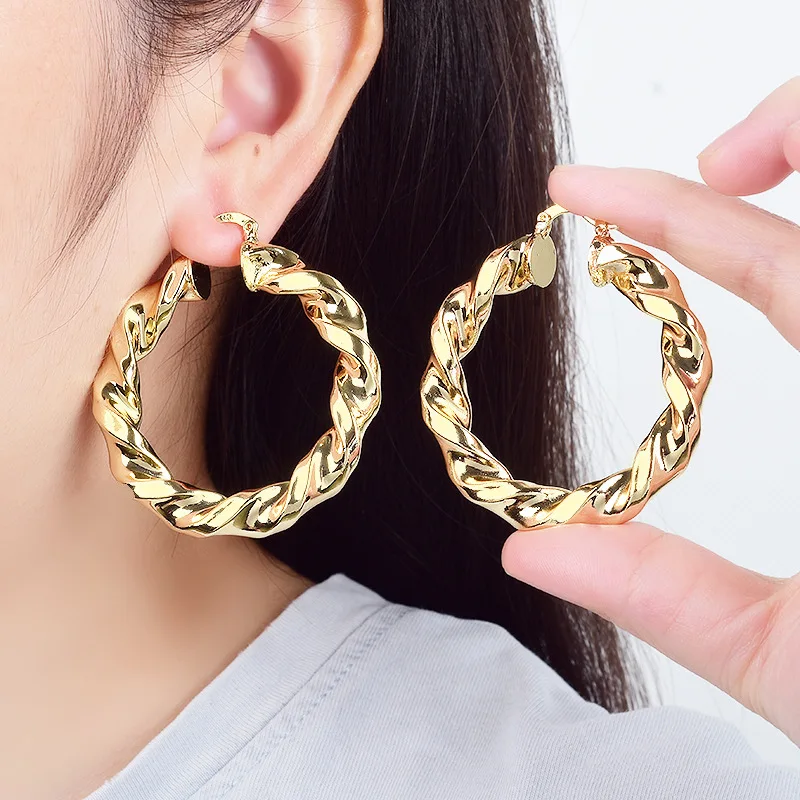 10 пар 18-каратных позолоченных медных серег-кольца для официальной местности