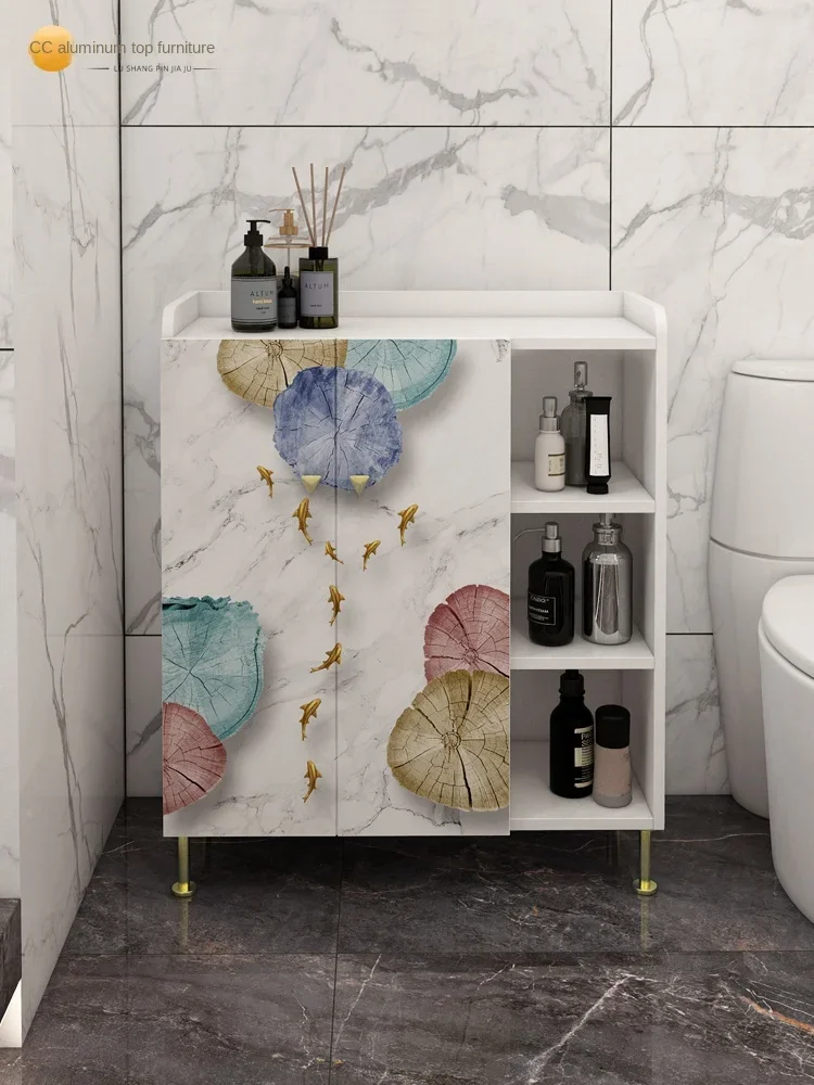 

XK Bathroom Storage Clothes Closet Cabinet Waterproof Side Floor American Solid Wood