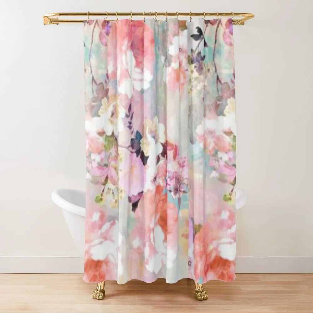 

Floral Garden Curtain For Bathroom Camper Shower Beaded Curtain Waterproof Outdoor Comfort Decor Shower Curtains