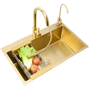 brushed gold kitchen sink 304 stainless steel single bowl overcounter or undercounter sink thickness kitchen sink free global shipping