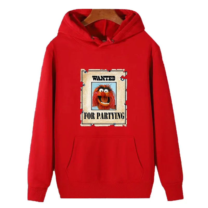 Wanted for Partying Muppets Animal Unisex Harajuku graphic Hooded sweatshirts winter thick sweater hoodie Men's sportswear