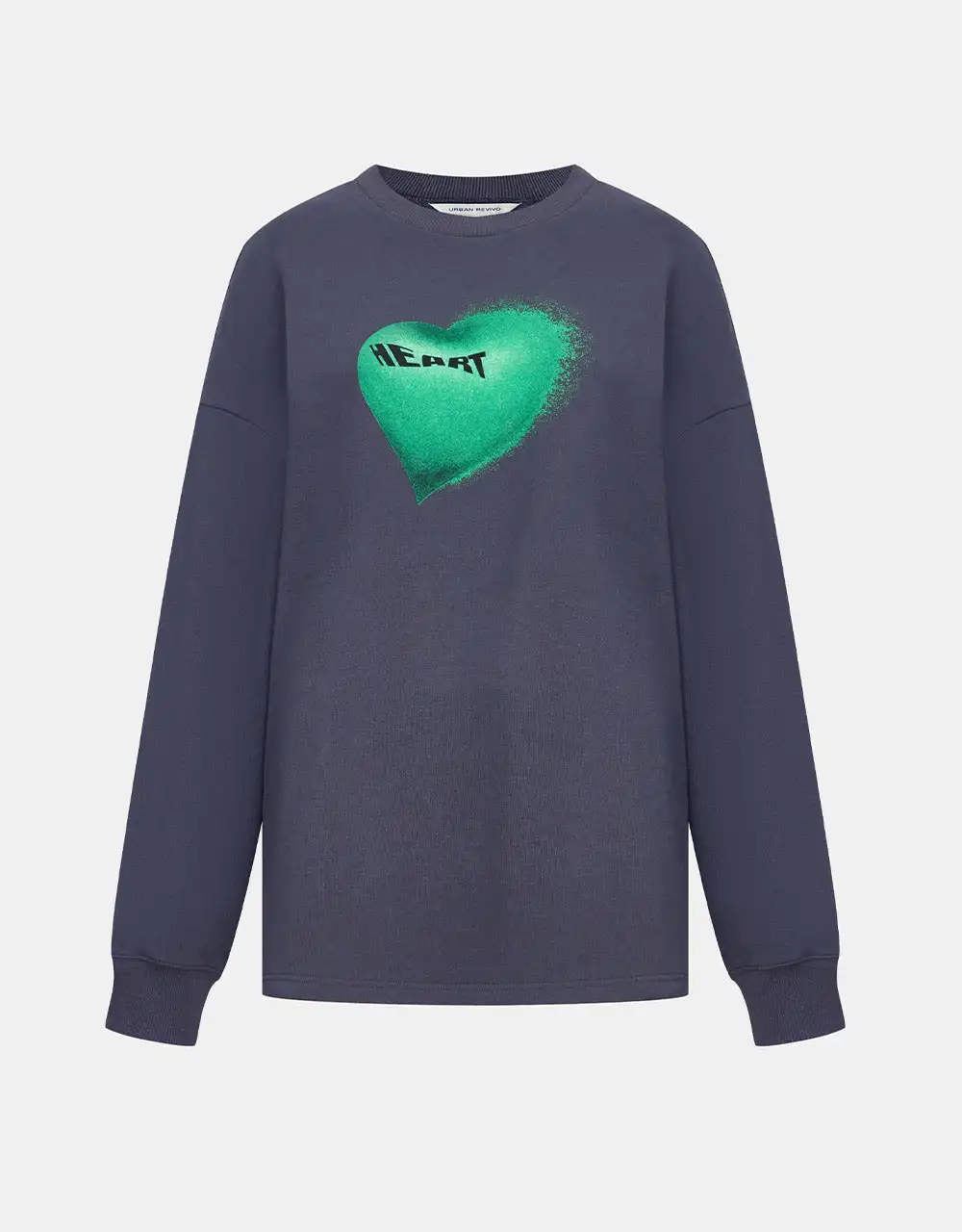 Heart Print Oversized Sweatshirt