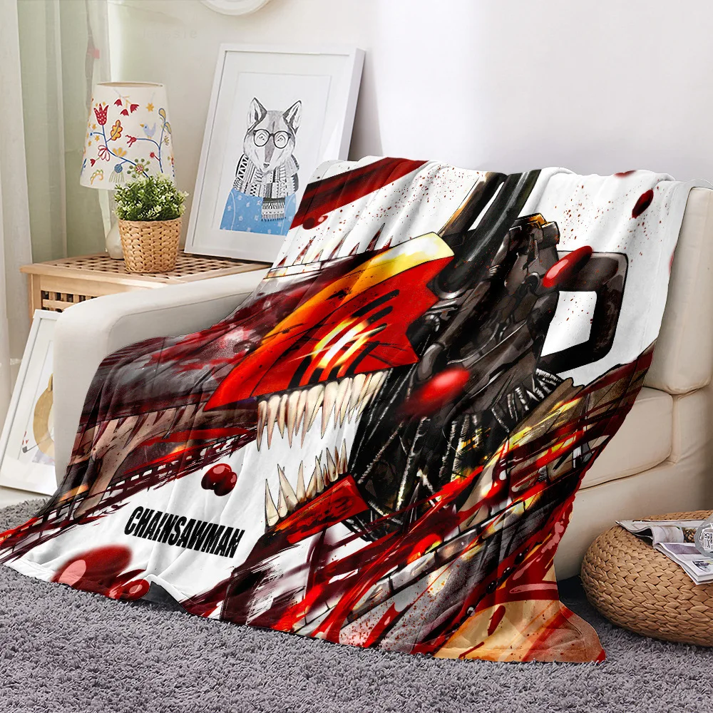 

Фланелевое Одеяло с мультяшным аниме, мягкое мужское покрывало с Бензопилой, для дивана, мальчиков и девочек, подарок для детей, милое покры...